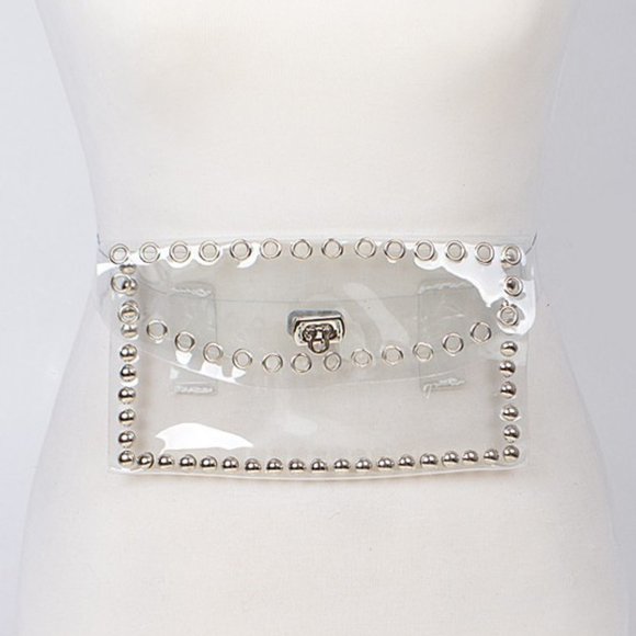 CLEAR STUDDED DETAIL FANNY BAG - Picture 1 of 3
